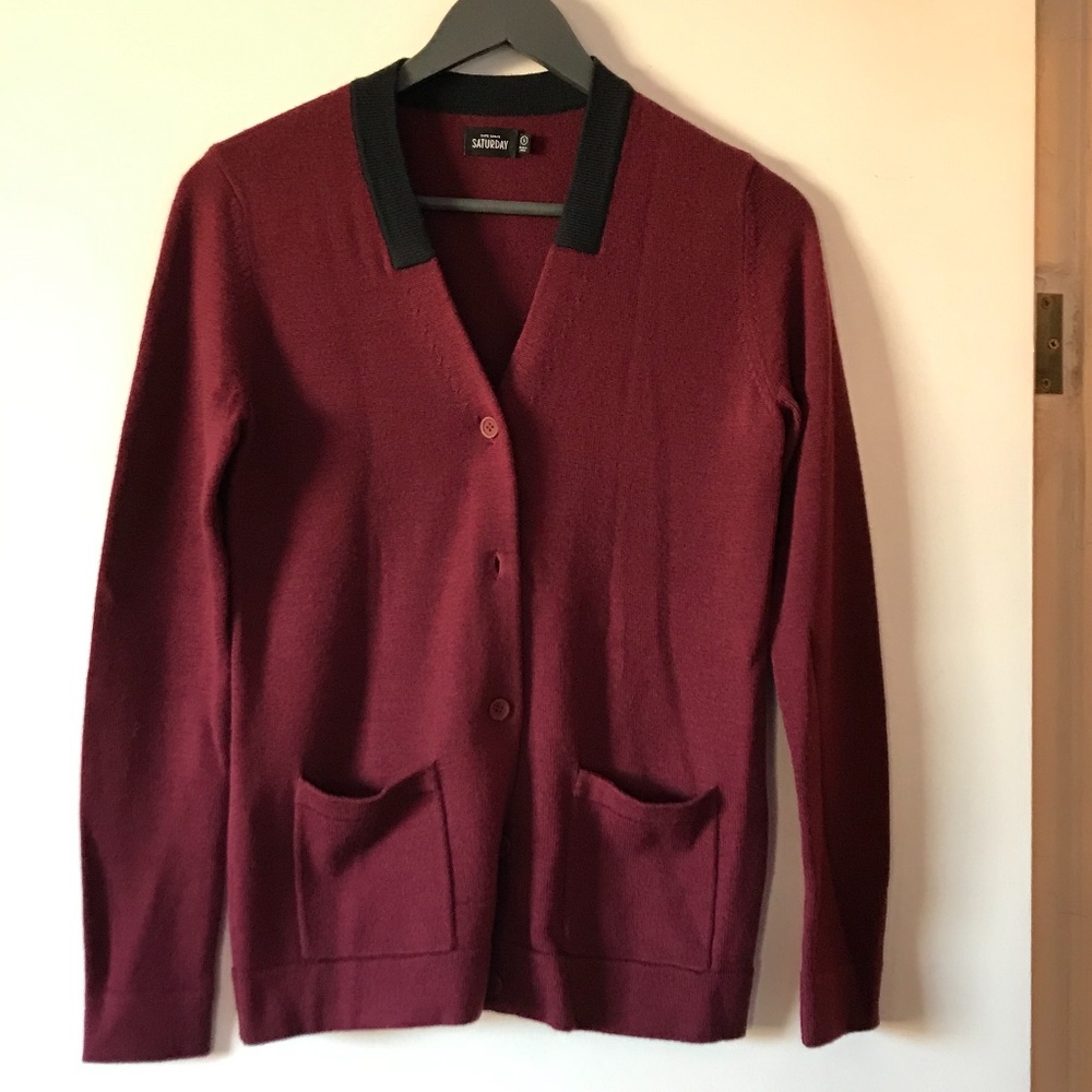 ⚡Pre-Cyber Monday Flash Sale⚡ Maroon wool cardigan by Kate Spade Saturday